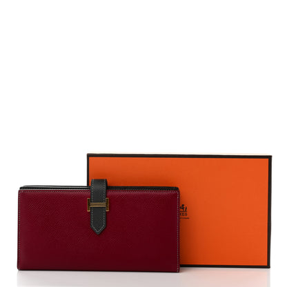 Hermes Epsom Horseshoe Bearn Gusset Wallet Rubis Graphite 8 of 8
