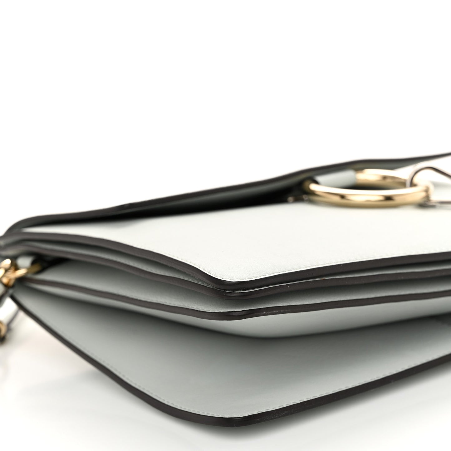 Calfskin Suede Medium Faye Shoulder Bag Airy Grey