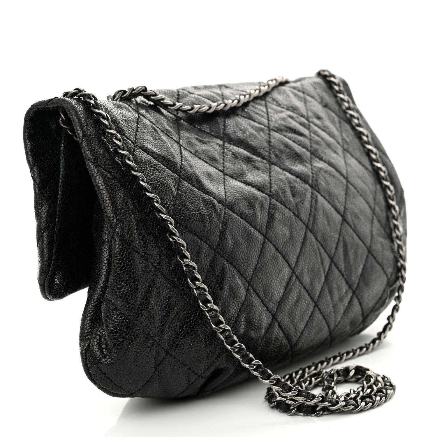 Chanel Caviar Quilted Medium Elastic Flap Black 3 of 10