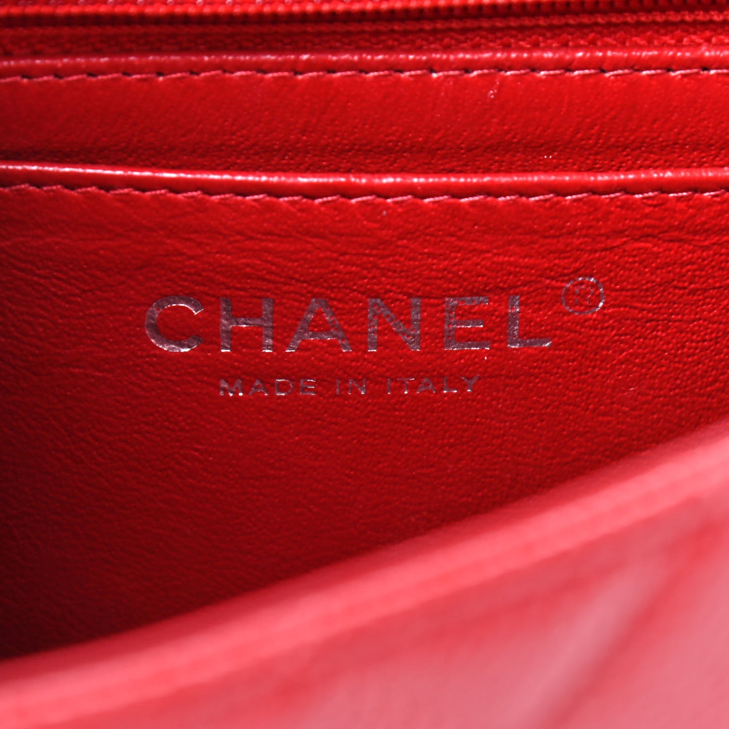 Caviar Quilted Mini Rectangular Flap Red