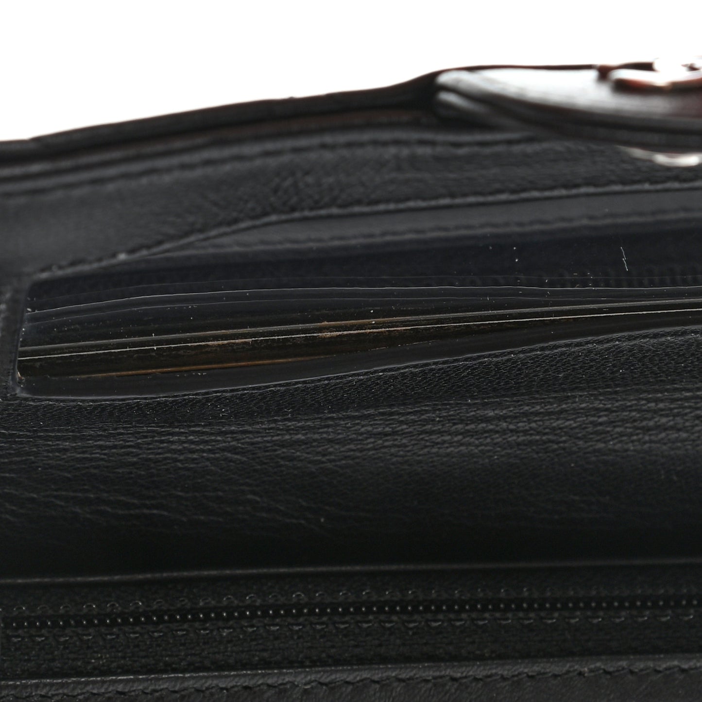 Lambskin Quilted Flap Cosmetic Case Black
