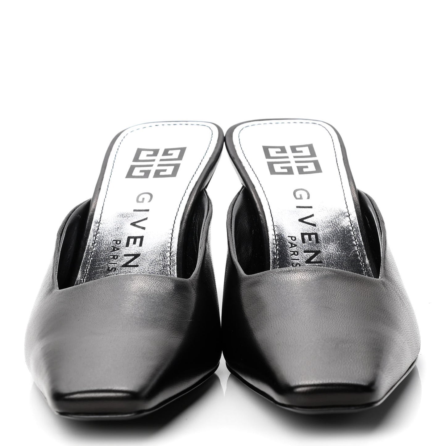 Calfskin Asymmetrical Mules 36 Black