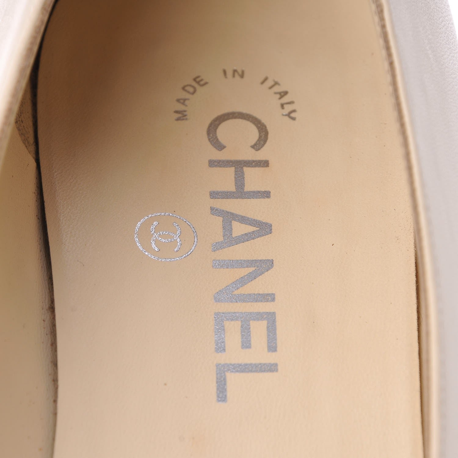 Chanel Lambskin Crystal CC Cap Toe Ballerina Flats 40.5 Beige Black 9 of 20