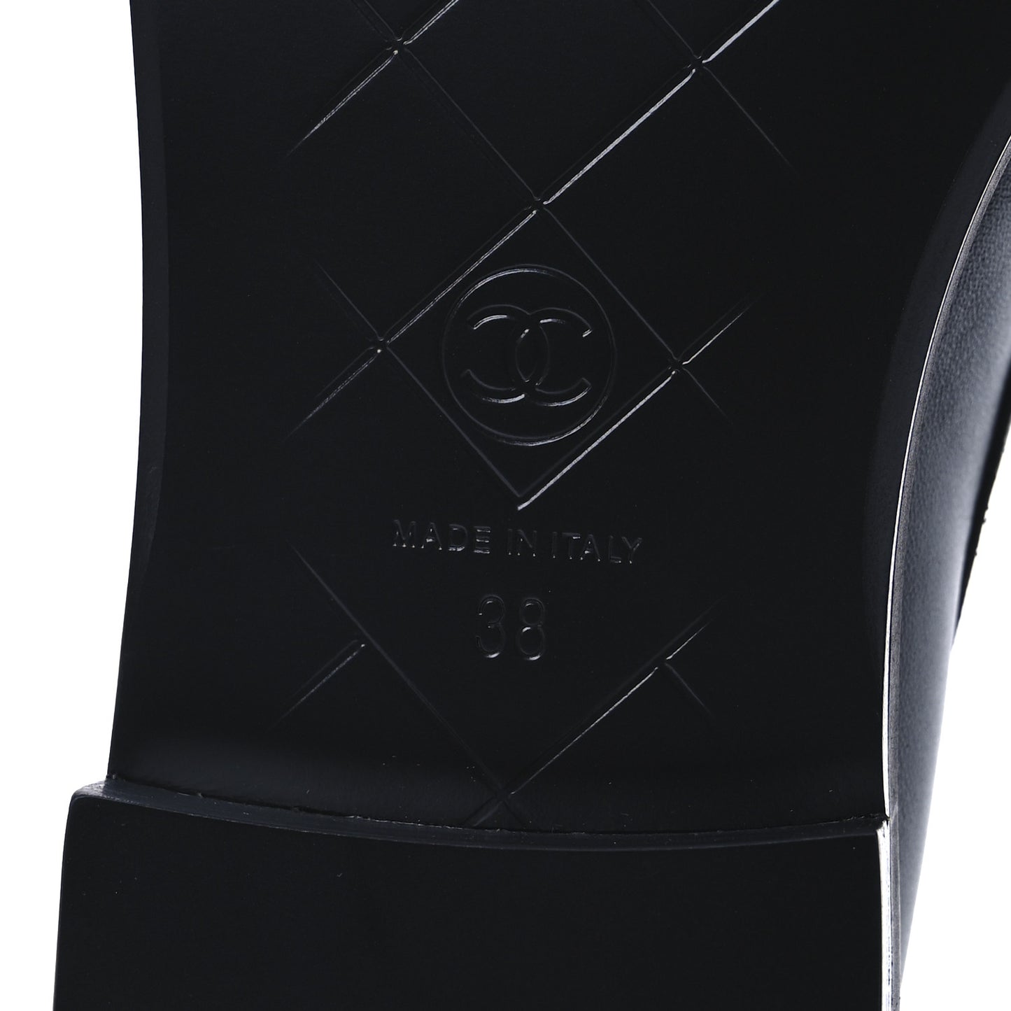 Lambskin Quilted CC Turnlock Loafers 38 Black