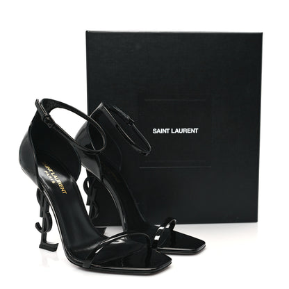 Saint Laurent Patent Calfskin Opyum 110 Sandals 39 Black 10 of 10