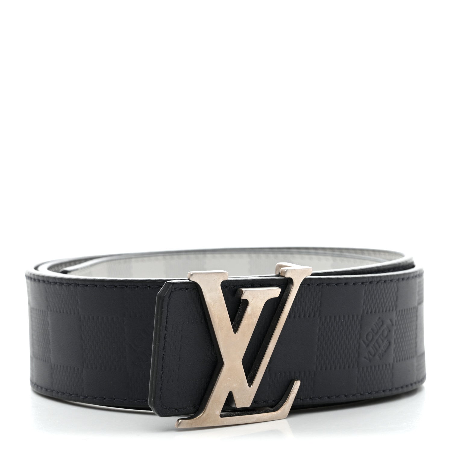 Louis Vuitton Damier Graphite Damier Infini 40mm LV Initiales Reversible Belt 95 38 Gray Black 2 of 7