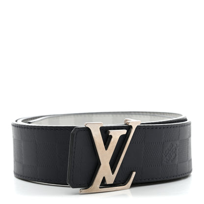 Louis Vuitton Damier Graphite Damier Infini 40mm LV Initiales Reversible Belt 95 38 Gray Black 2 of 7