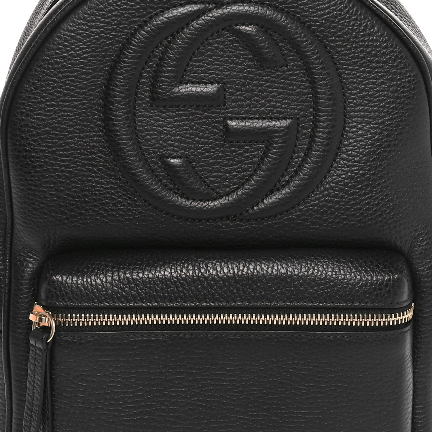 Gucci Pebbled Calfskin Soho Chain Backpack Black 8 of 10