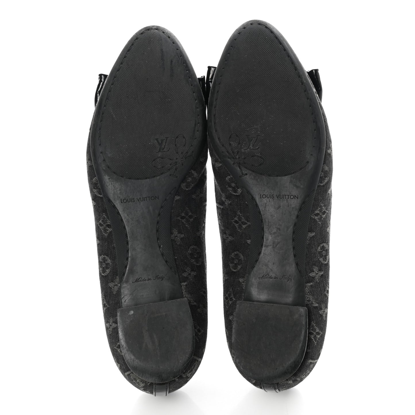 Denim Monogram Ballerina Flats 36.5 Black