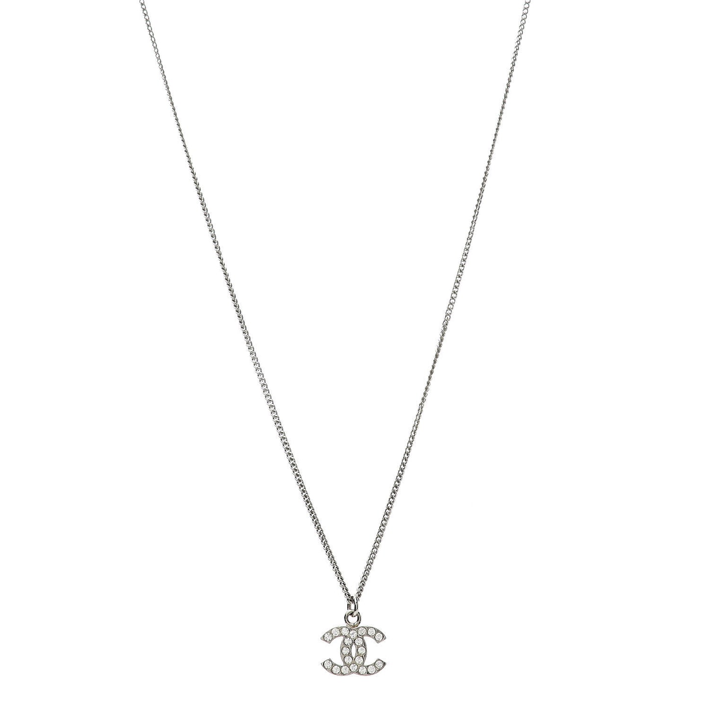 Crystal Timeless CC Necklace Silver