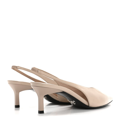 Prada Spazzolato Pointed Toe Strap Slingback Pumps 40 Cipria 5 of 14