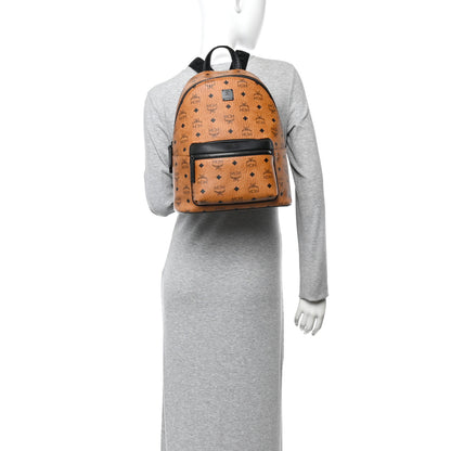 MCM Visetos Small Stark Backpack Cognac Black 3 of 20