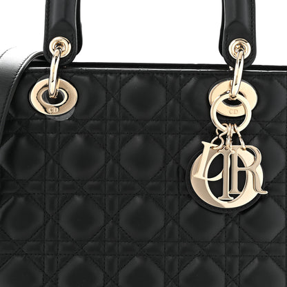Christian Dior Lambskin Cannage Medium Lady Dior Black 8 of 11