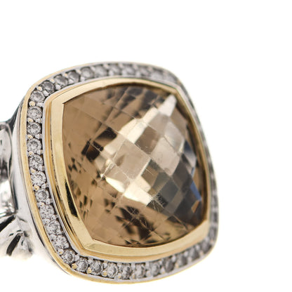 David Yurman Sterling Silver 18K Yellow Gold Diamond Champagne Citrine 14mm Albion Ring 54 7 6 of 6