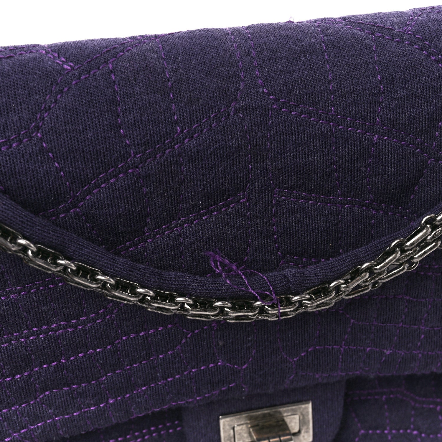 Chanel Jersey Coco's Croc 2.55 Reissue 226 Flap Purple 12 of 13