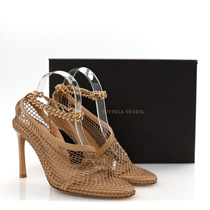 Bottega Veneta Mesh Nappa Chunky Chain Sandals 39.5 Beige Pony 9 of 9