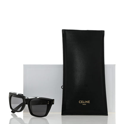 Celine Acetate Polarized Rectangular Sunglasses CL40060I Black 7 of 7