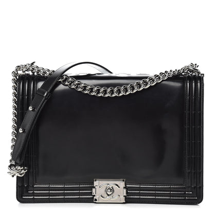 Chanel Glazed Calfskin Large Boy Flap Black 1 of 16