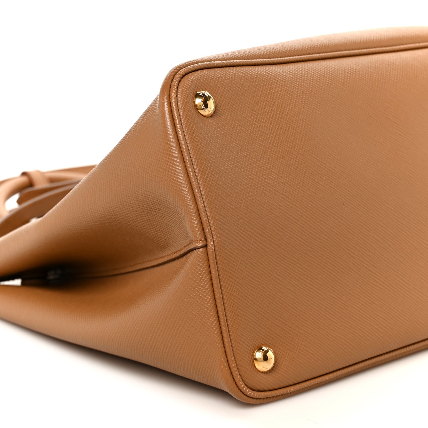 Prada Saffiano Cuir Large Double Bag Caramel Fuoco 11 of 12