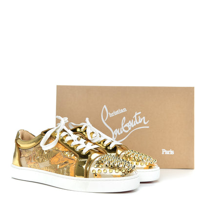 Christian Louboutin Ruban Calfskin Seavaste Flat Sneakers 42.5 Gold 9 of 9