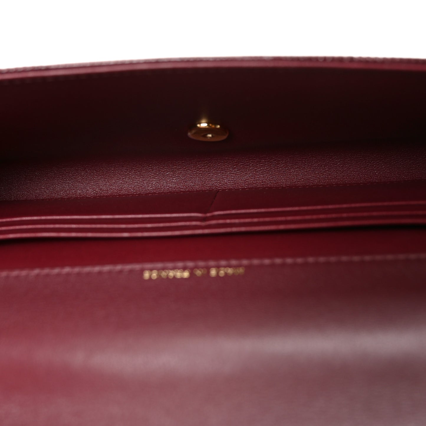 Calfskin Lizard Embossed Clutch With Chain  Bordeaux