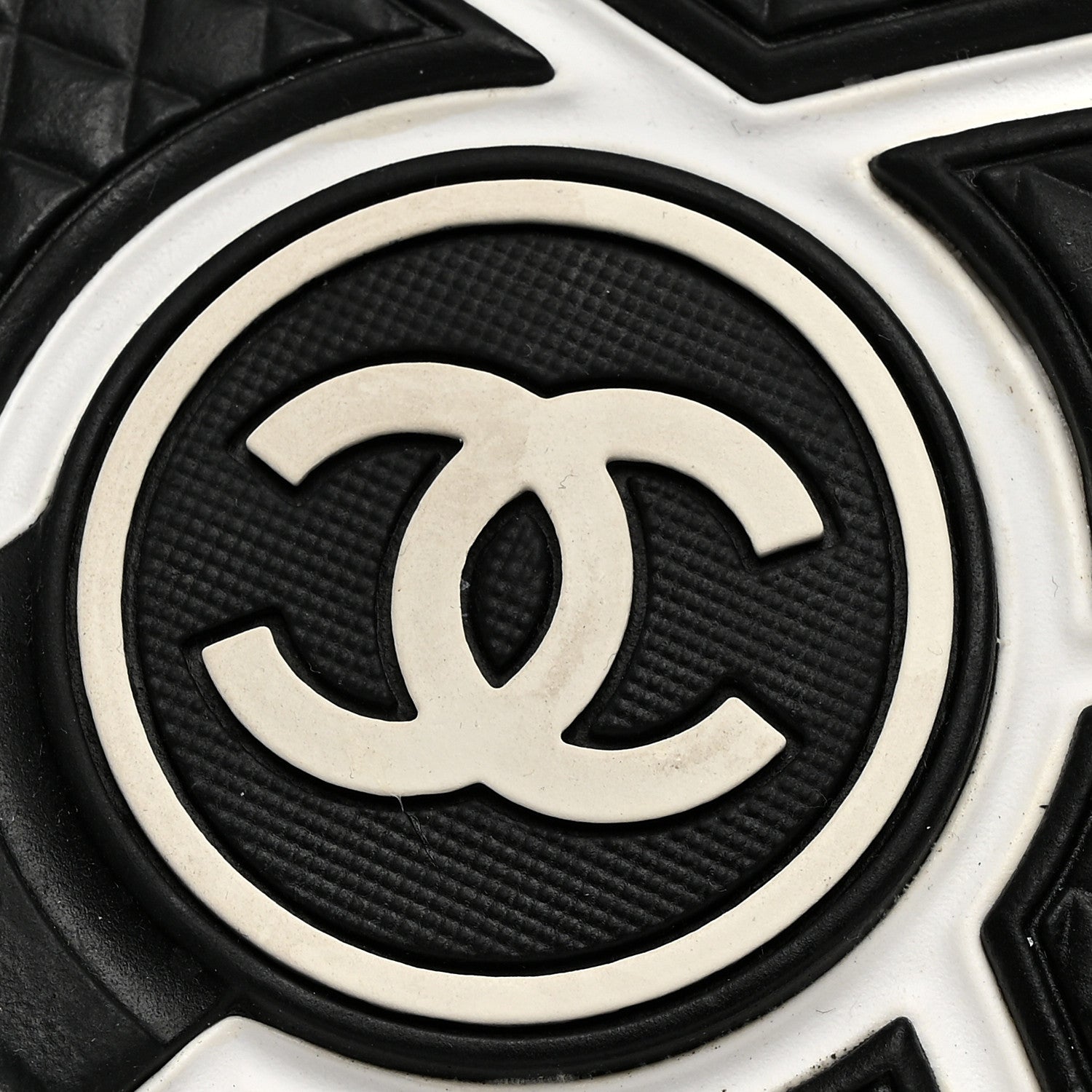 Chanel Mesh Suede Grained Calfskin Womens CC Sneakers 39 White Black 7 of 9