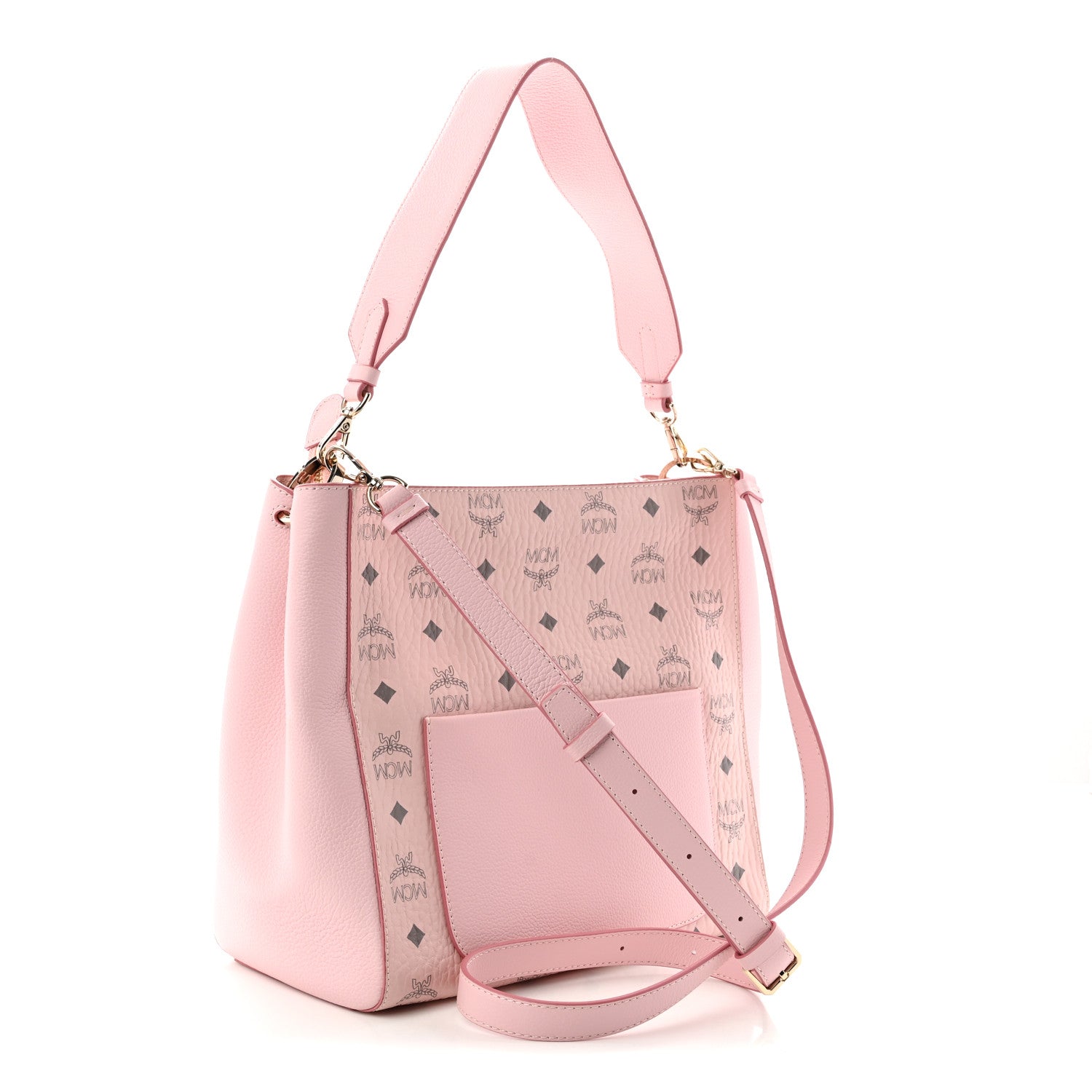 MCM Visetos Medium Aren Hobo Powder Pink 3 of 10