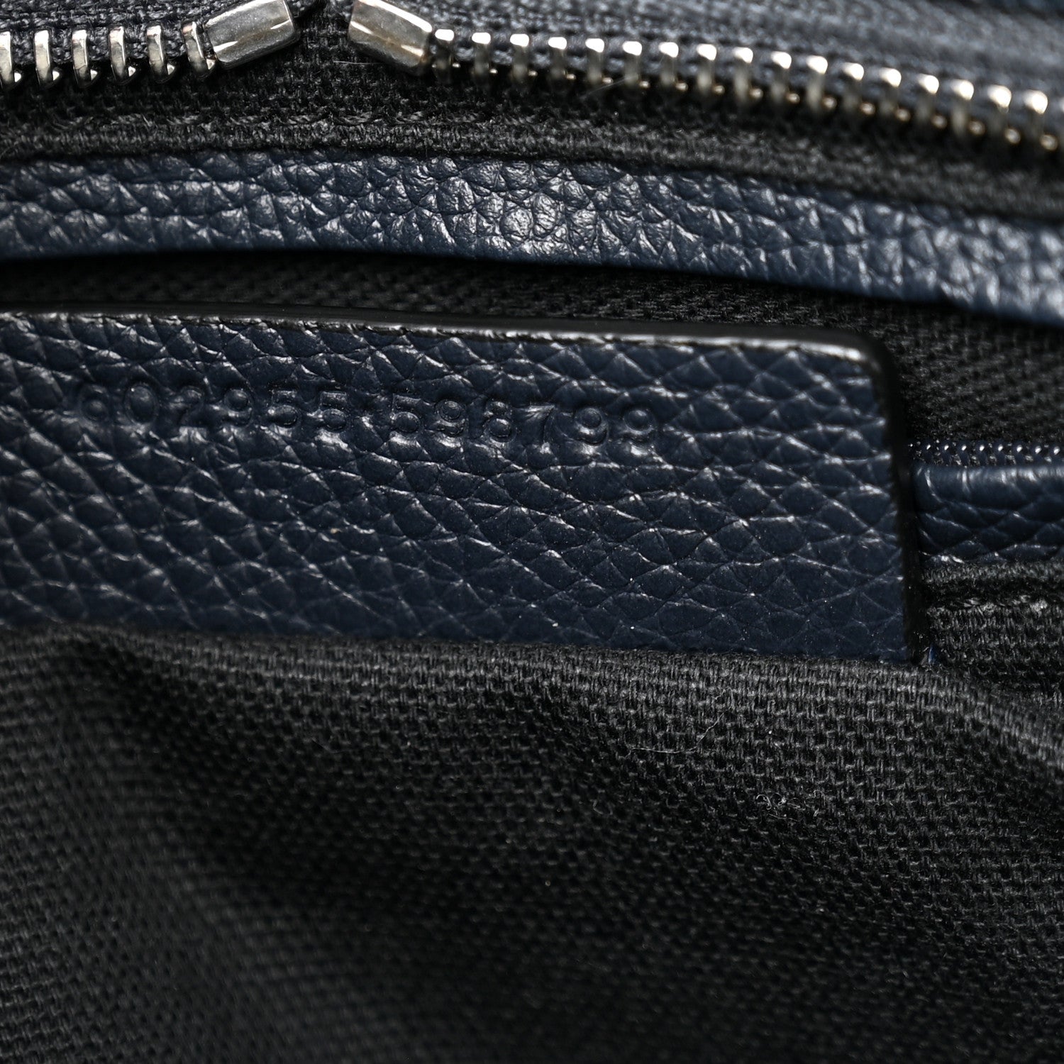 Alexander McQueen Pebbled Calfskin Small Skull Padlock Zip Around Tote Navy 7 of 10