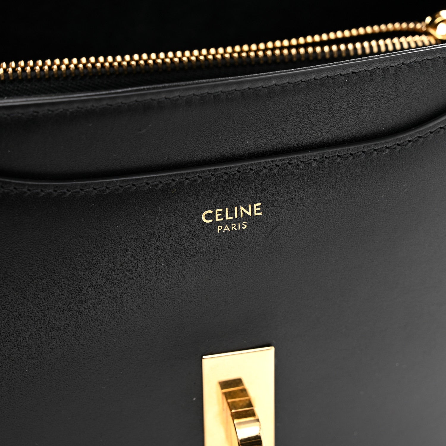 Celine Satinated Calfskin Small 16 Top Handle Bag Black 6 of 11