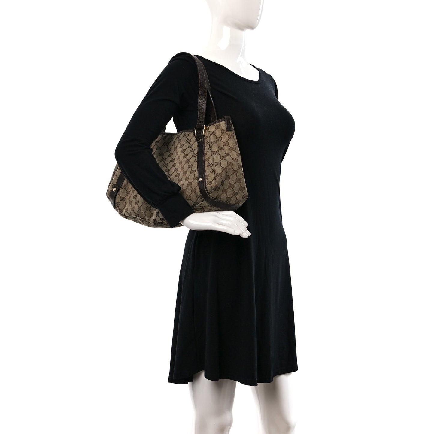 Monogram Medium Abbey Shoulder Bag Dark Brown