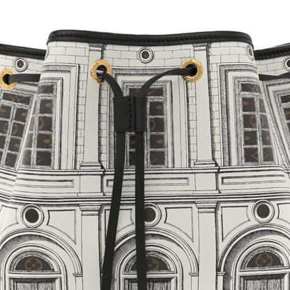 Louis Vuitton X FORNASETTI Calfskin Architettura Noe MM Black White 7 of 10