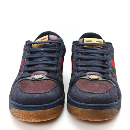 Gucci New Canvas GG Web Mens Screener Sneakers 10 Burgundy Navy 3 of 9