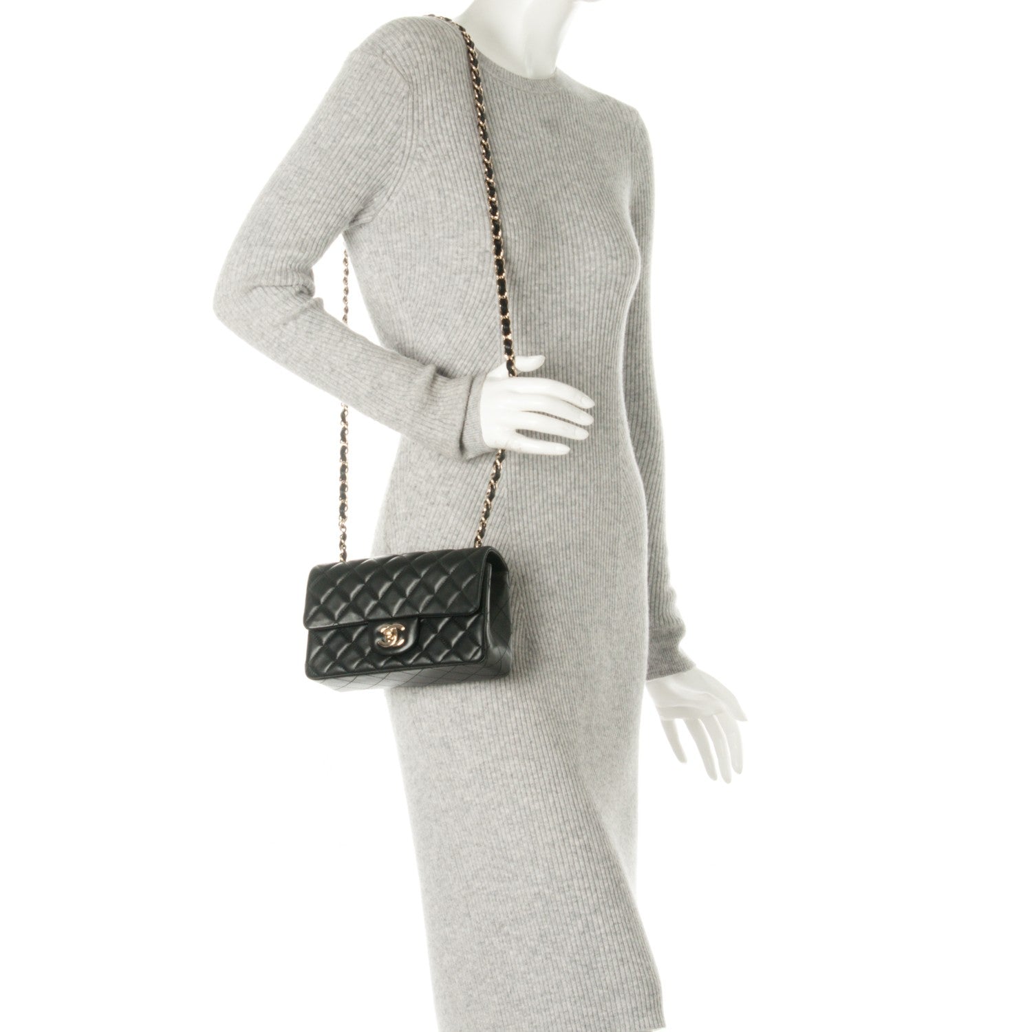Chanel Lambskin Quilted Mini Rectangular Flap Black 2 of 16