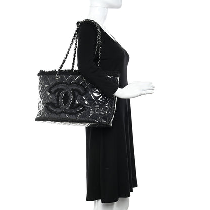 Chanel Vinyl Quilted Funny Tweed Tote Black 2 of 13