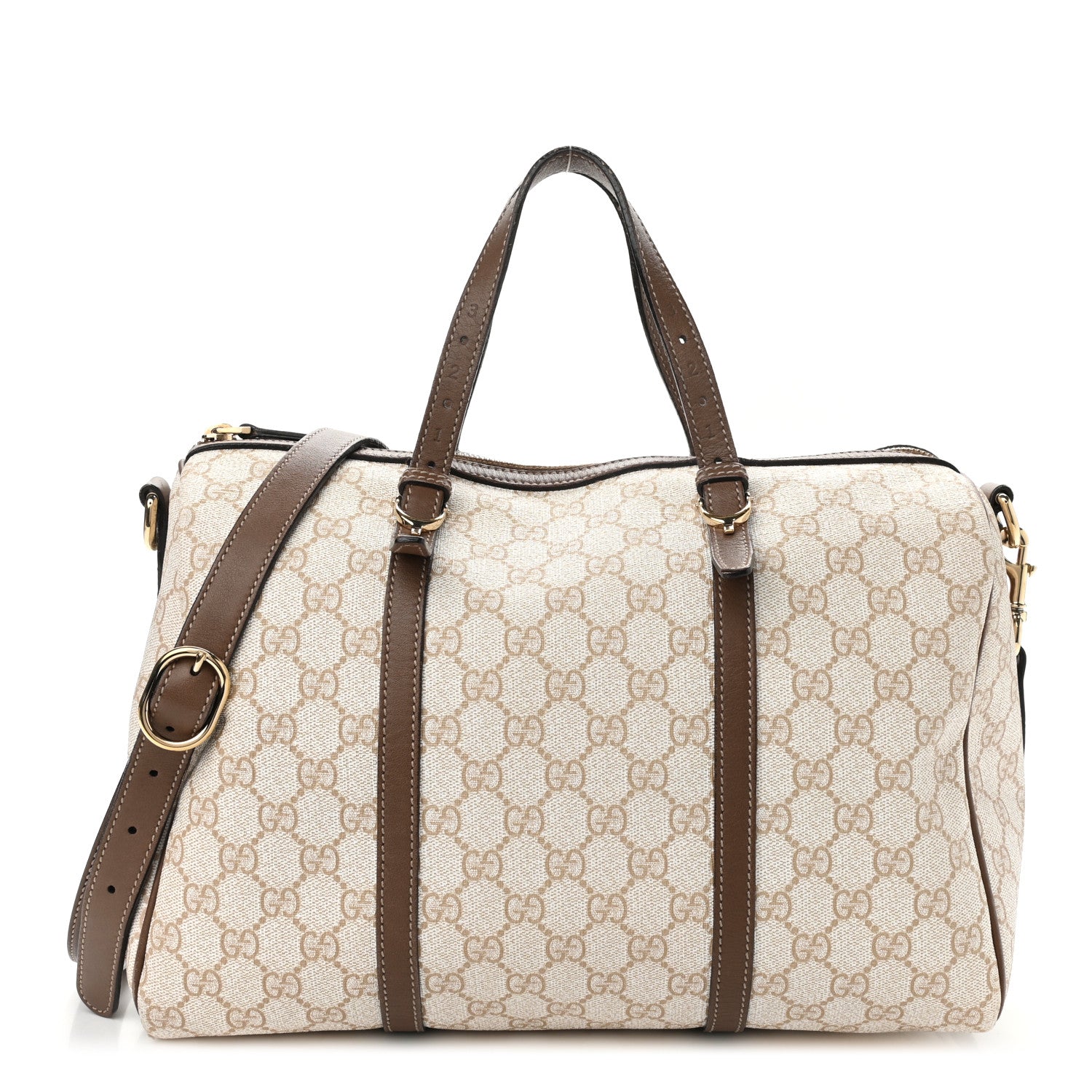 Gucci GG Supreme Monogram Calfskin Medium Nice Boston New Mystic White Beige Brown 1 of 16