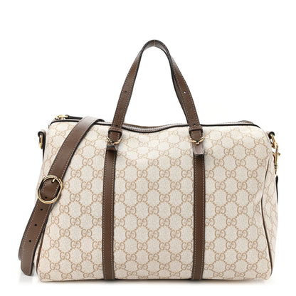 Gucci GG Supreme Monogram Calfskin Medium Nice Boston New Mystic White Beige Brown 1 of 16