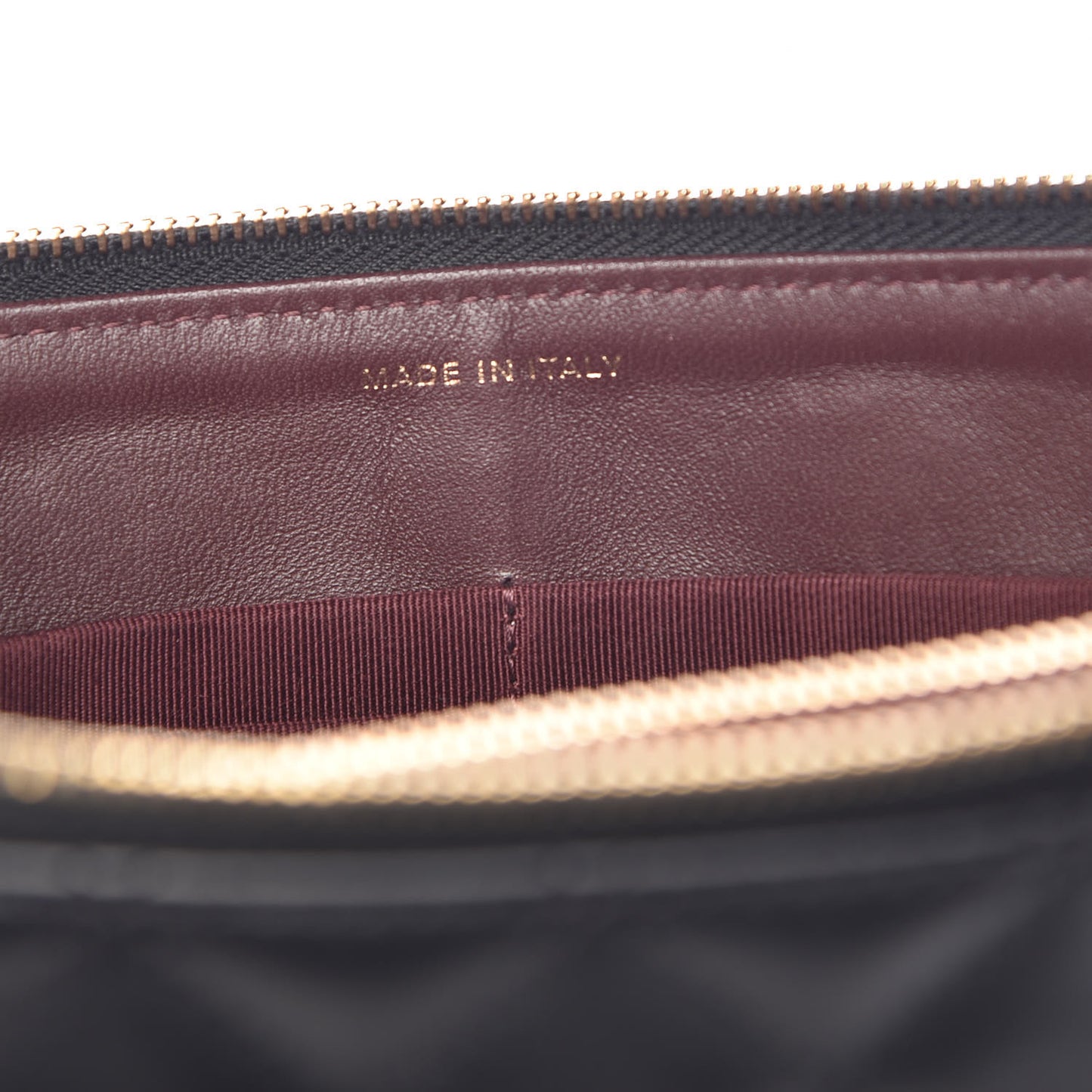 Lambskin Quilted Small Zipped Pouch Black
