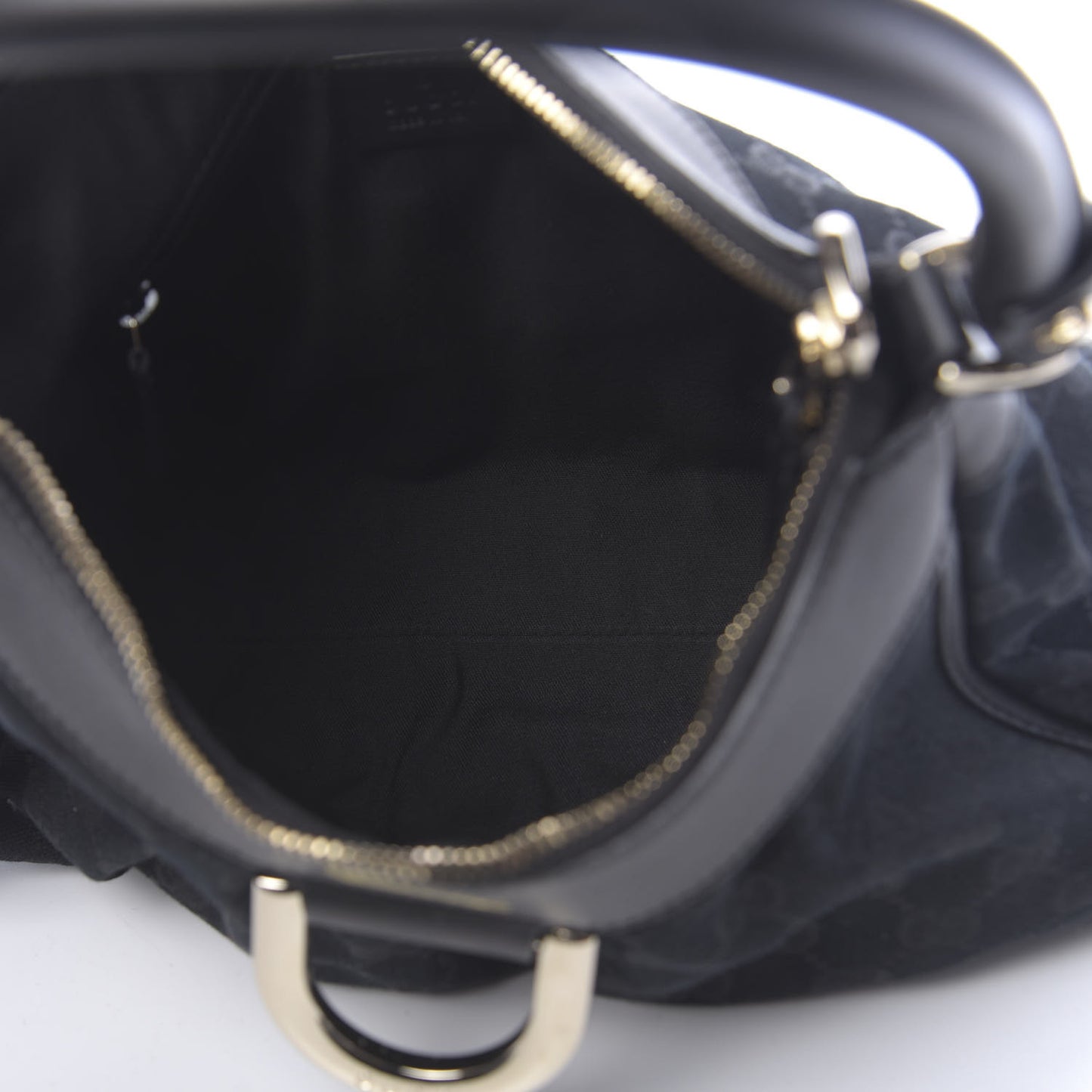 Monogram Medium D Gold Ring Hobo Black