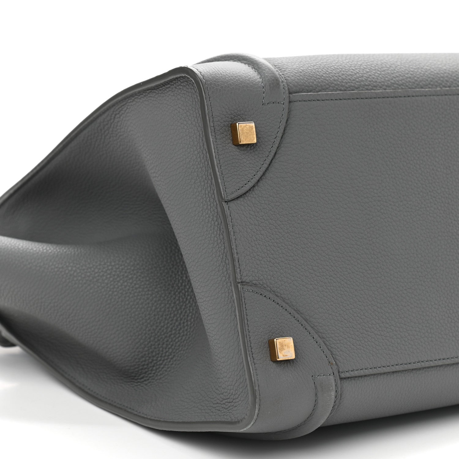 Celine Drummed Calfskin Mini Luggage Kohl 8 of 9