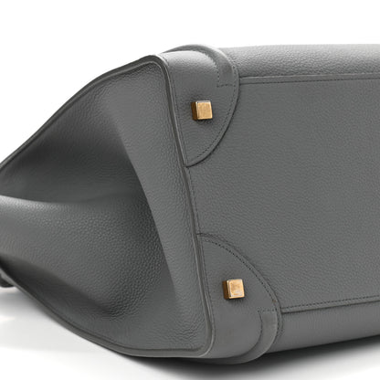 Celine Drummed Calfskin Mini Luggage Kohl 8 of 9