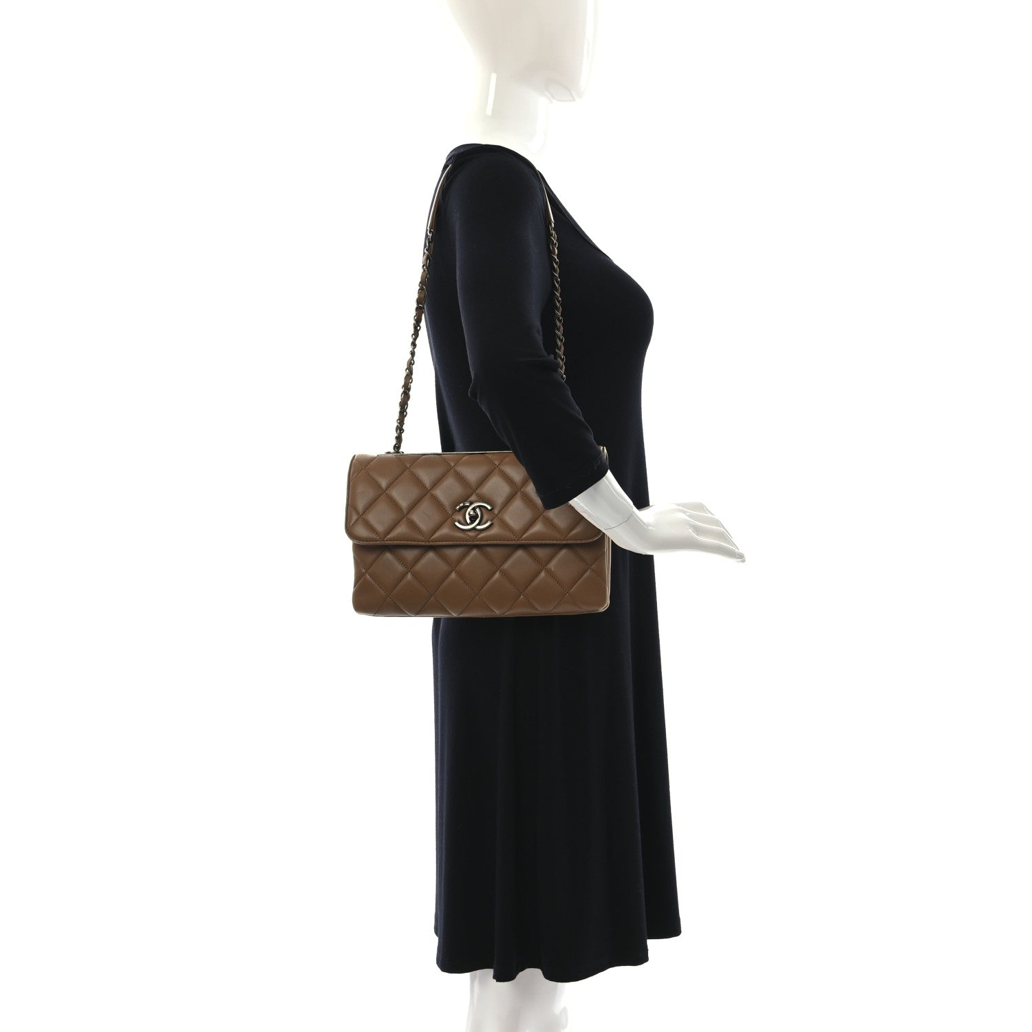 Chanel Lambskin Quilted Medium Trendy CC Flap Light Brown 2 of 10