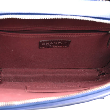 Chanel Lambskin Large Coco Boy Camera Case Blue 6 of 11