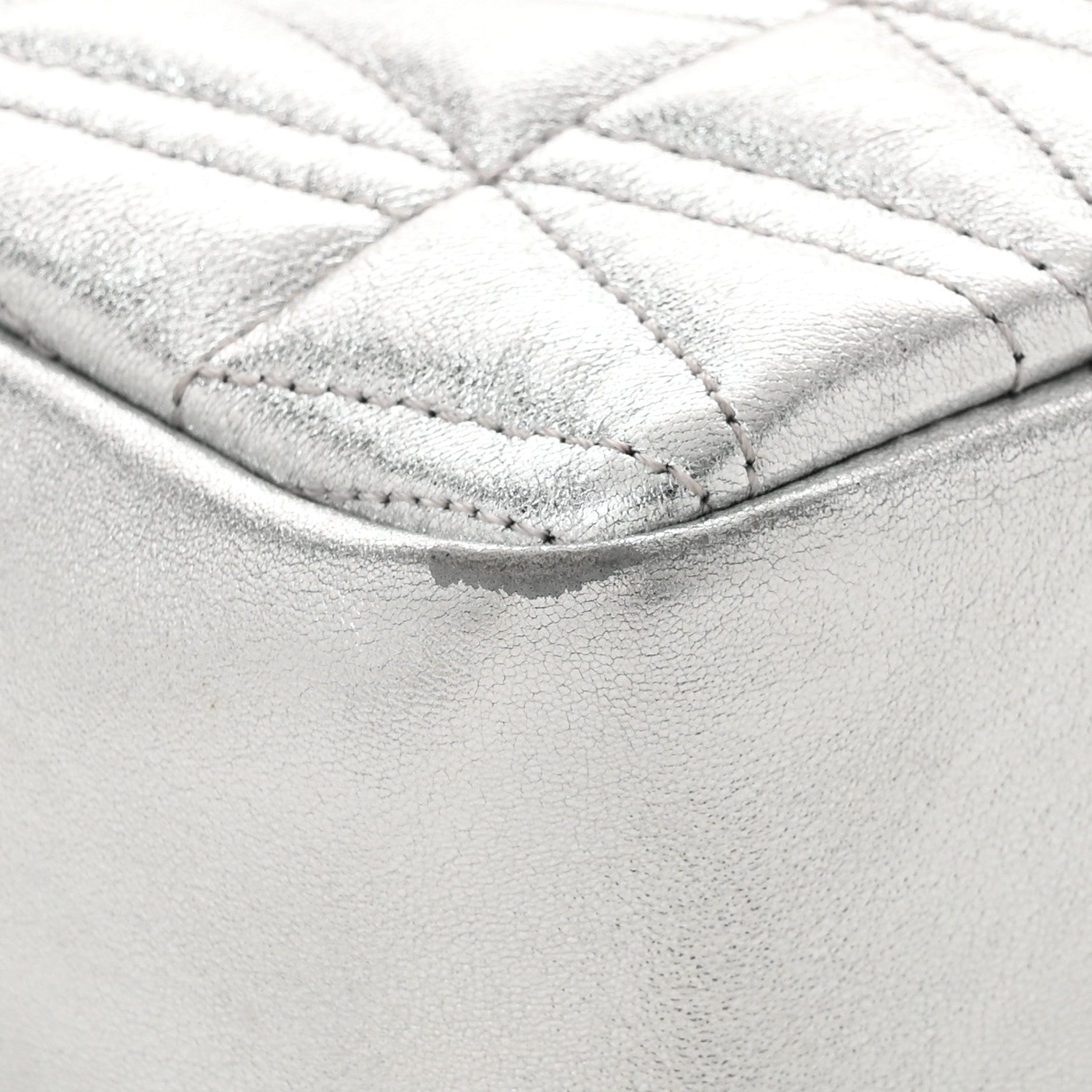 Versace Metallic Nappa Quilted Virtus Mini Camera Bag Silver 10 of 10