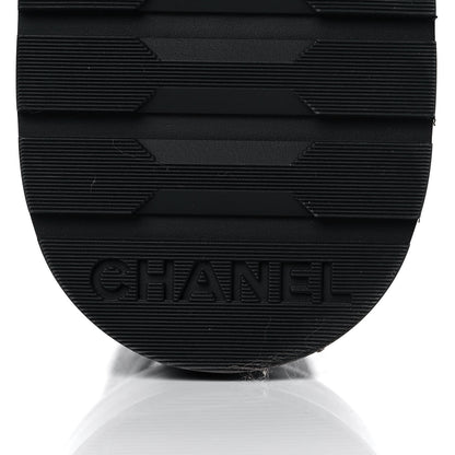Chanel Shiny Calfskin Quilted Lace Up Combat Boots 37.5 Black 6 of 11