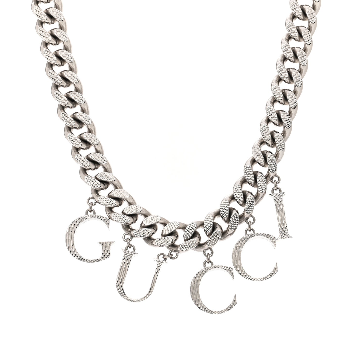 Script Choker Necklace Silver