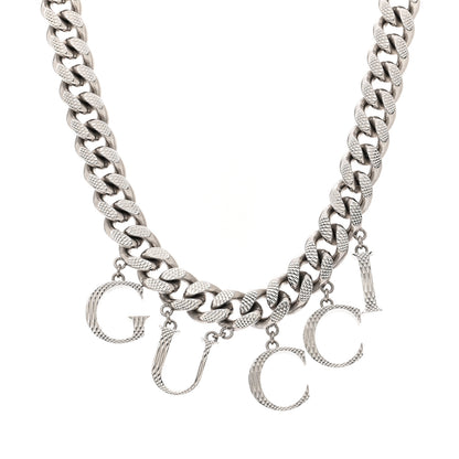 Gucci Script Choker Necklace Silver 1 of 7