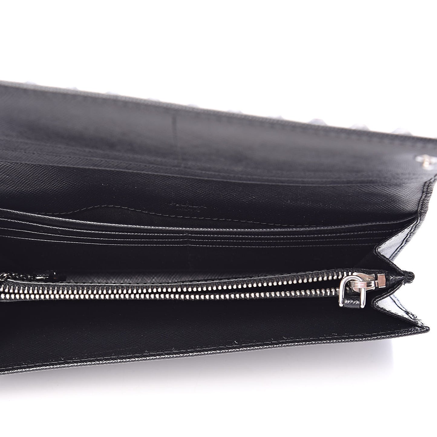 Saffiano Crystal Studded Flap Wallet Black