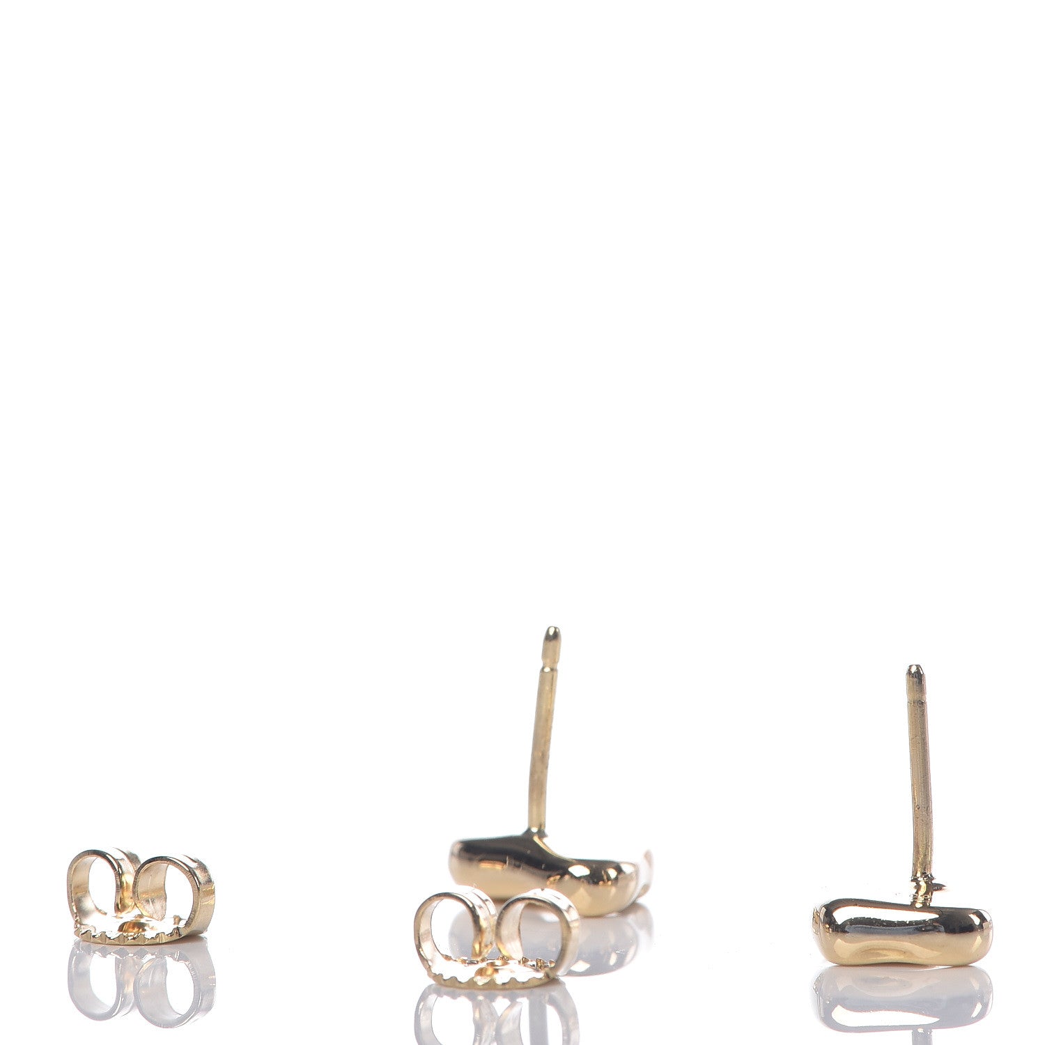 Tiffany 18K Yellow Gold 10mm Elsa Peretti Full Heart Earrings 3 of 5