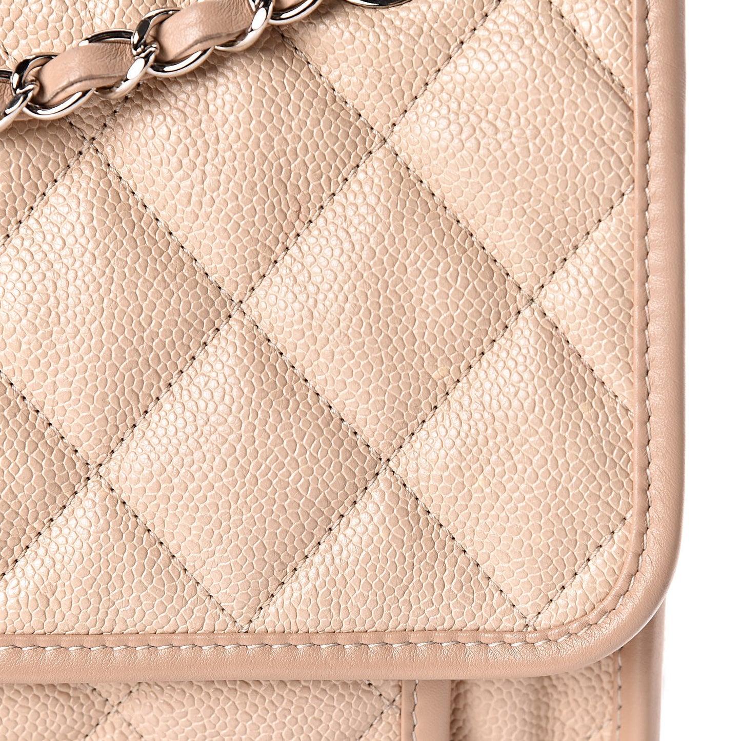 Caviar French Riviera Large Flap Beige