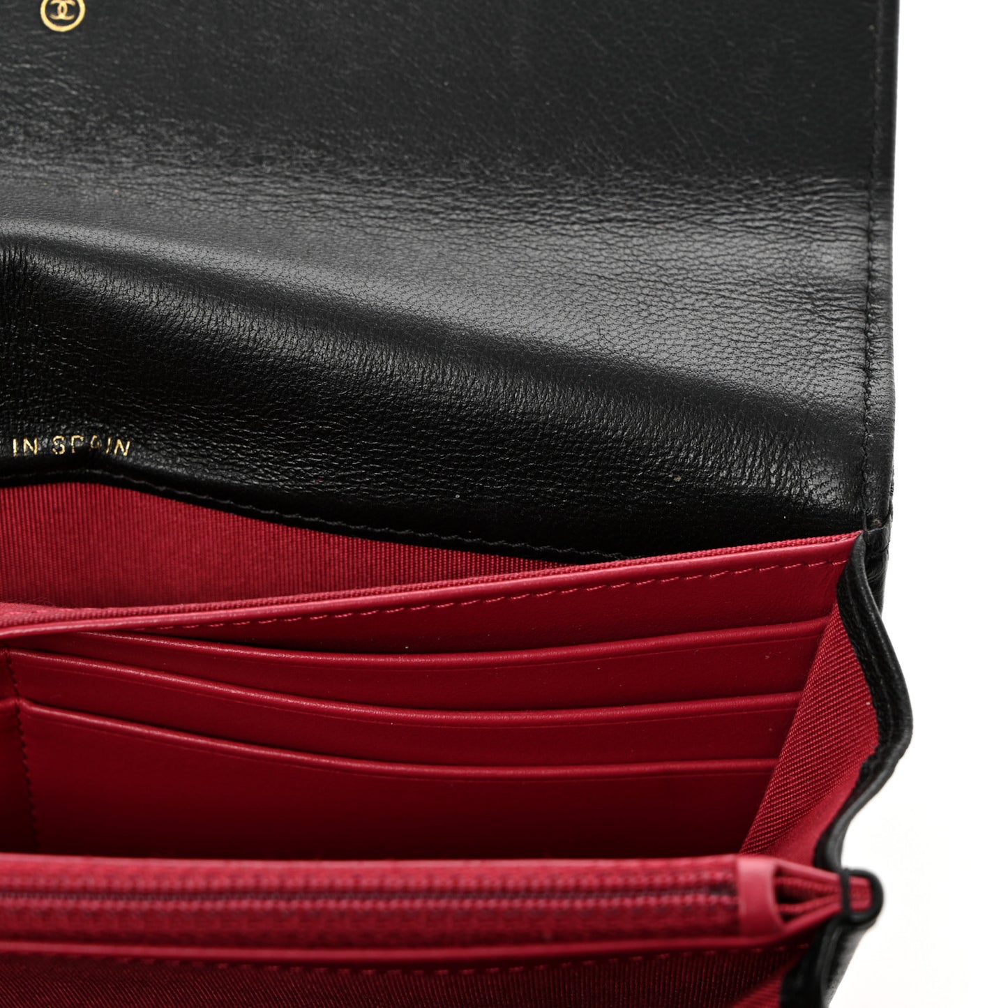 Lambskin Quilted Chanel 19 Flap Wallet Black